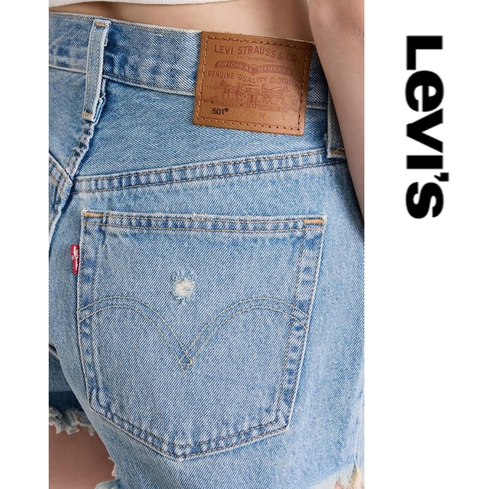 Levi's Women's 501 Original Shorts - Fault Line - Size 28 - Picture 5 of 6